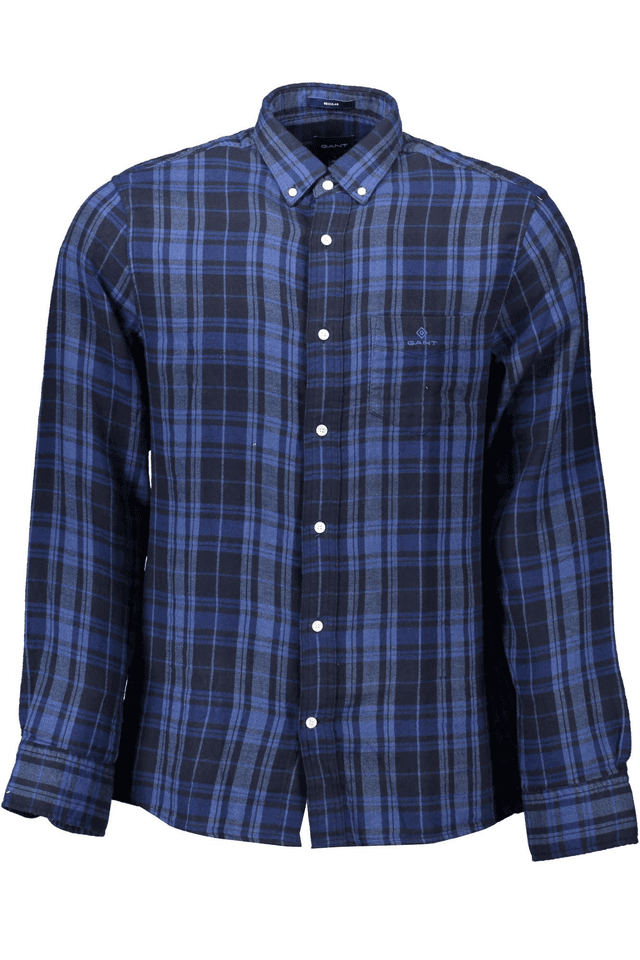 1165GANT CAMICIA MANICHE LUNGHE UOMO BLU