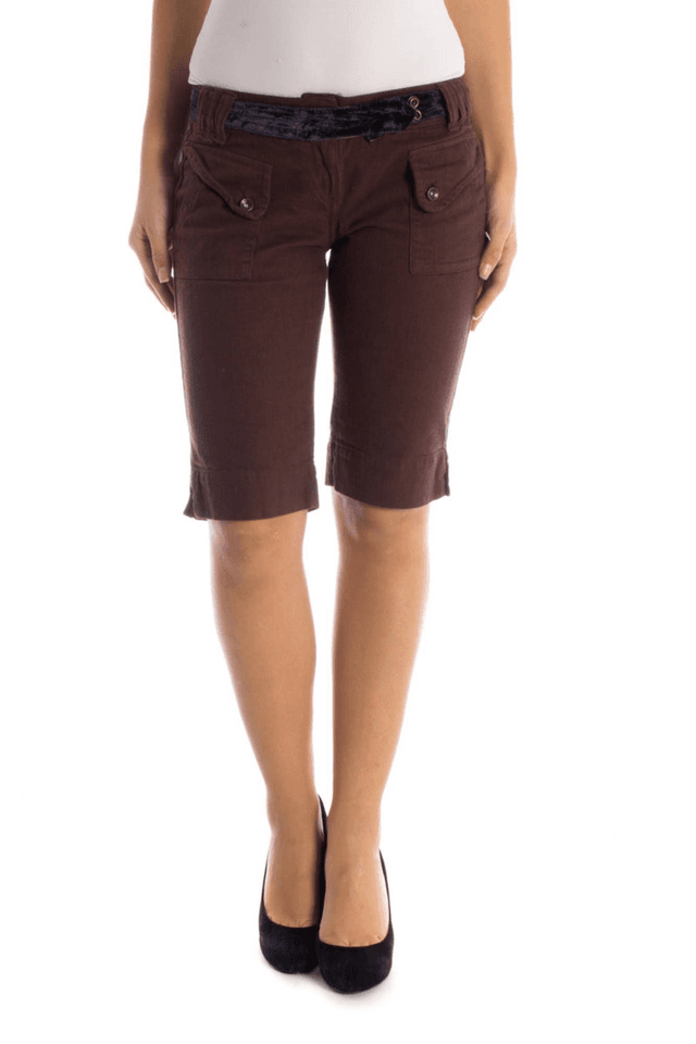 349DATCH PANTALONE BERMUDA DONNA MARRONE