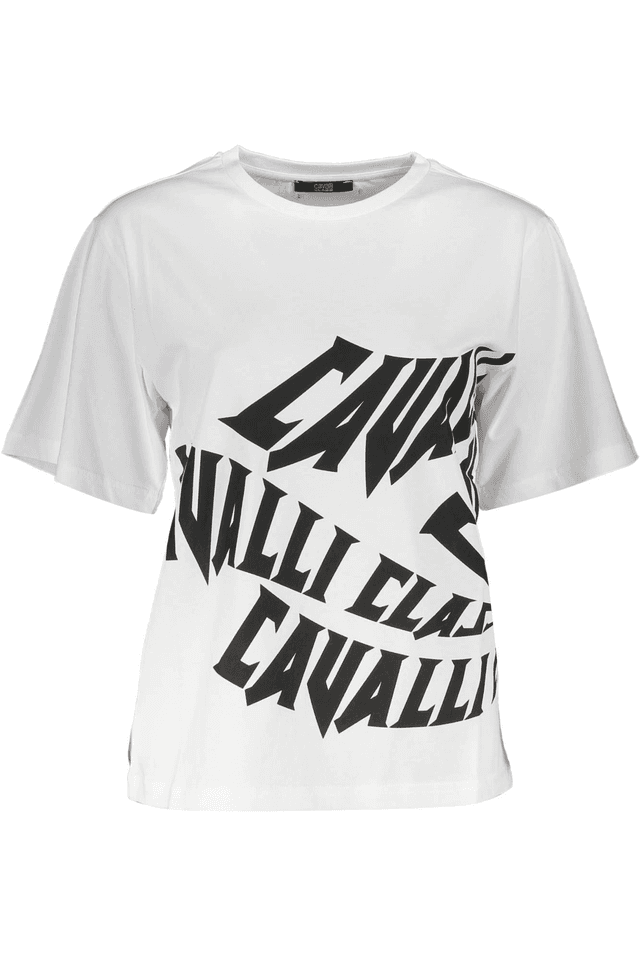 4058CAVALLI CLASS T-SHIRT MANICHE CORTE DONNA BIANCO
