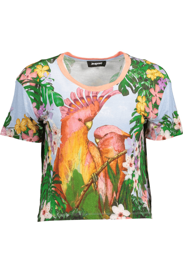 1528DESIGUAL T-SHIRT MANICHE CORTE DONNA AZZURRO