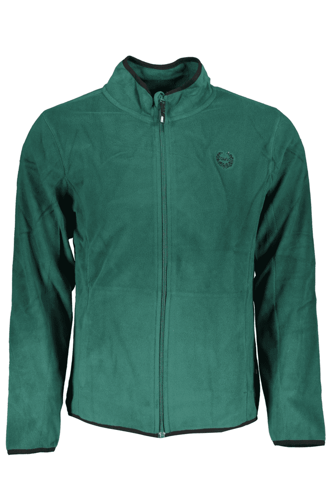 6138GIAN MARCO VENTURI FELPA CON ZIP UOMO VERDE