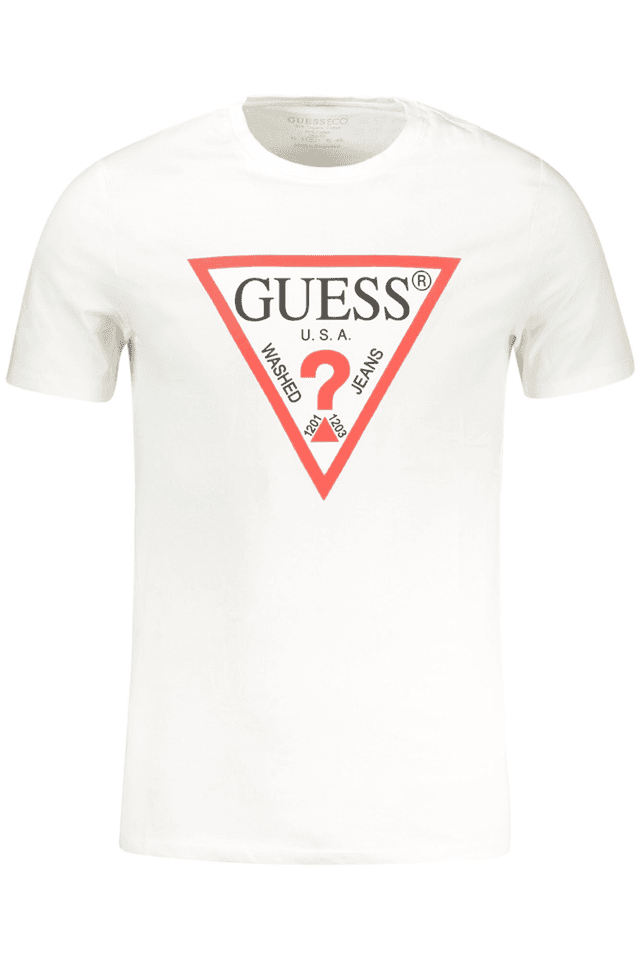 10574GUESS JEANS T-SHIRT MANICHE CORTE UOMO BIANCO