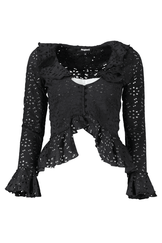 3135DESIGUAL CAMICIA MANICHE LUNGHE DONNA NERO