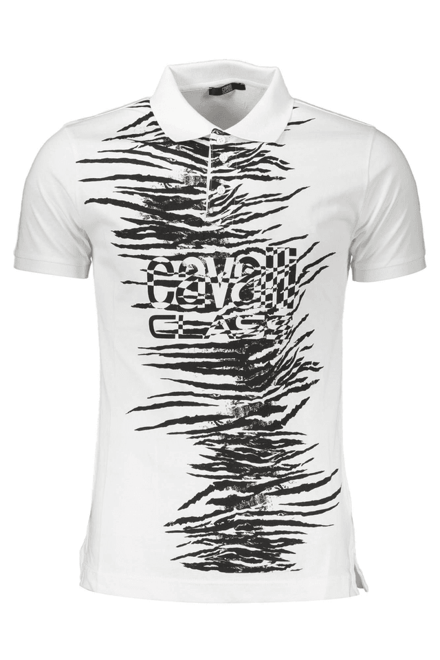 4148CAVALLI CLASS POLO MANICHE CORTE UOMO BIANCO