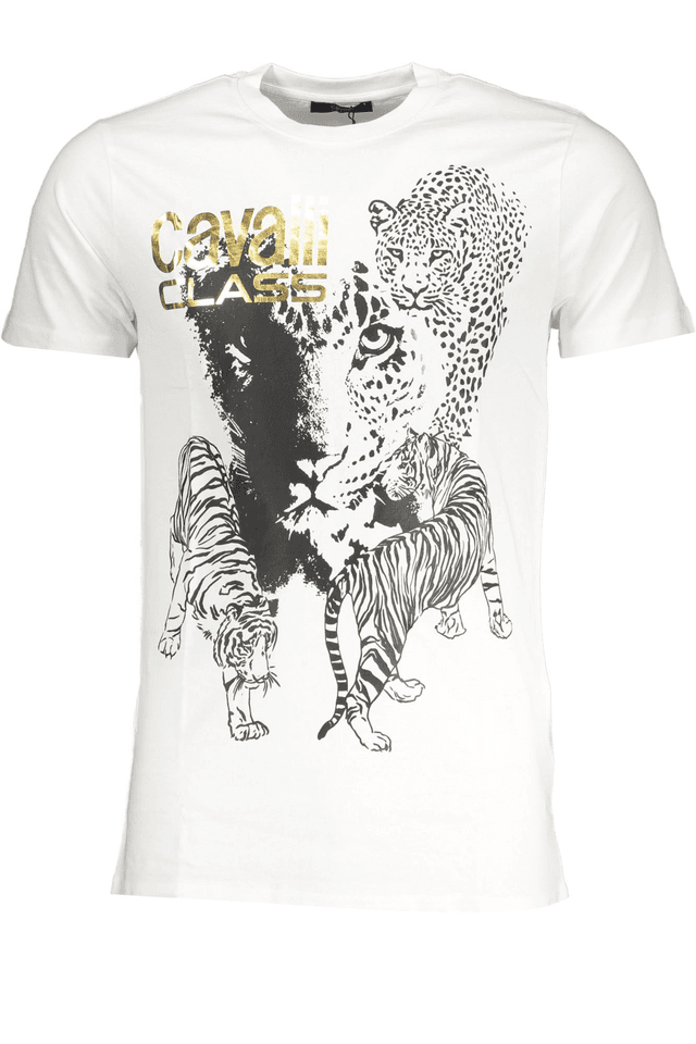 7855CAVALLI CLASS T-SHIRT MANICHE CORTE UOMO BIANCO