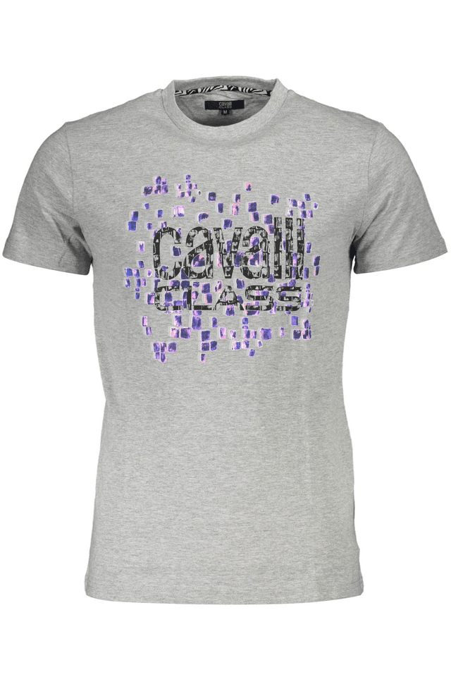 4544CAVALLI CLASS T-SHIRT MANICHE CORTE UOMO GRIGIO