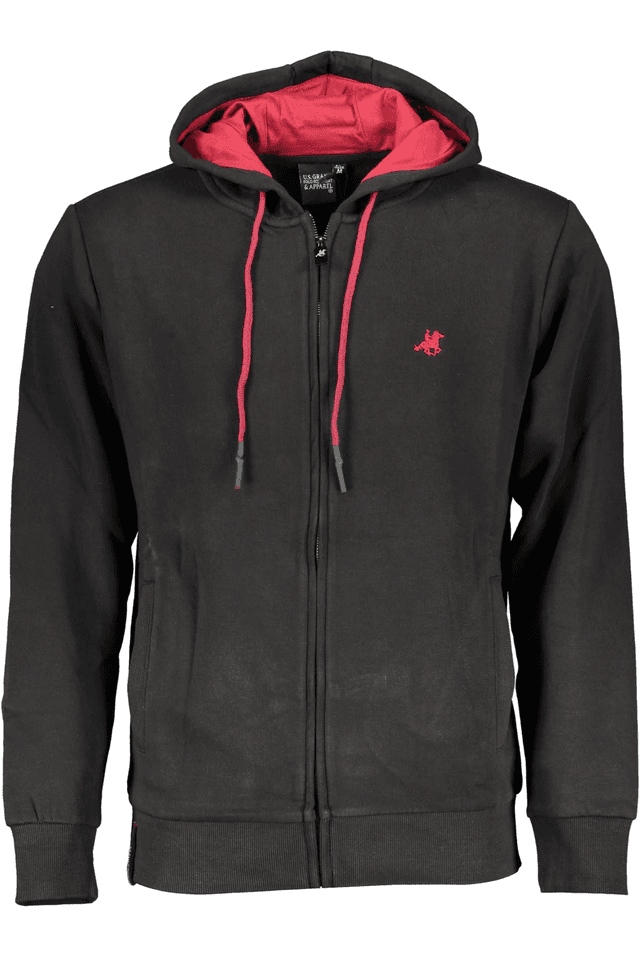 2389U.S. GRAND POLO FELPA CON ZIP UOMO NERO