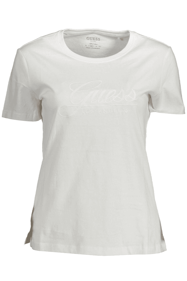GUESS JEANS T-SHIRT MANICHE CORTE DONNA BIANCO
