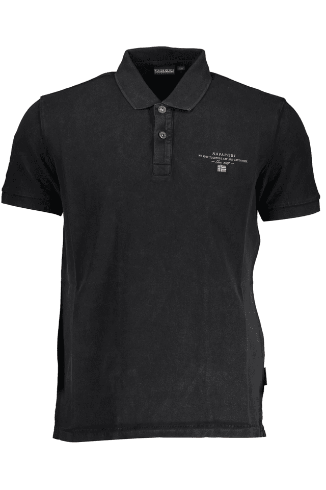 3434NAPAPIJRI POLO MANICHE CORTE UOMO NERO