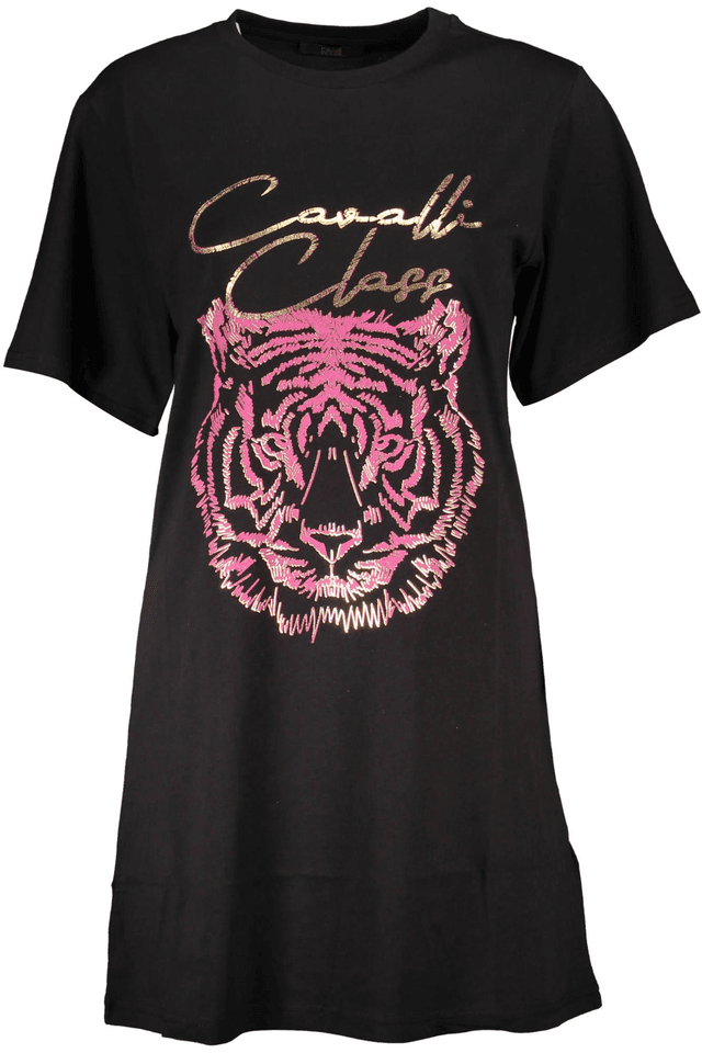 4087CAVALLI CLASS T-SHIRT MANICHE CORTE DONNA NERO