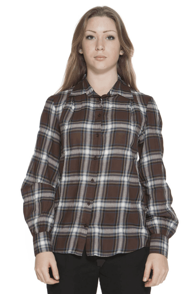 571GANT CAMICIA MANICHE LUNGHE DONNA MARRONE