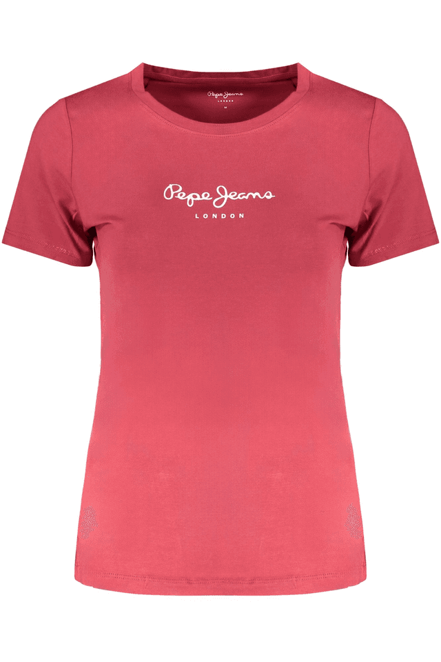 9965PEPE JEANS T-SHIRT MANICHE CORTE DONNA ROSSO