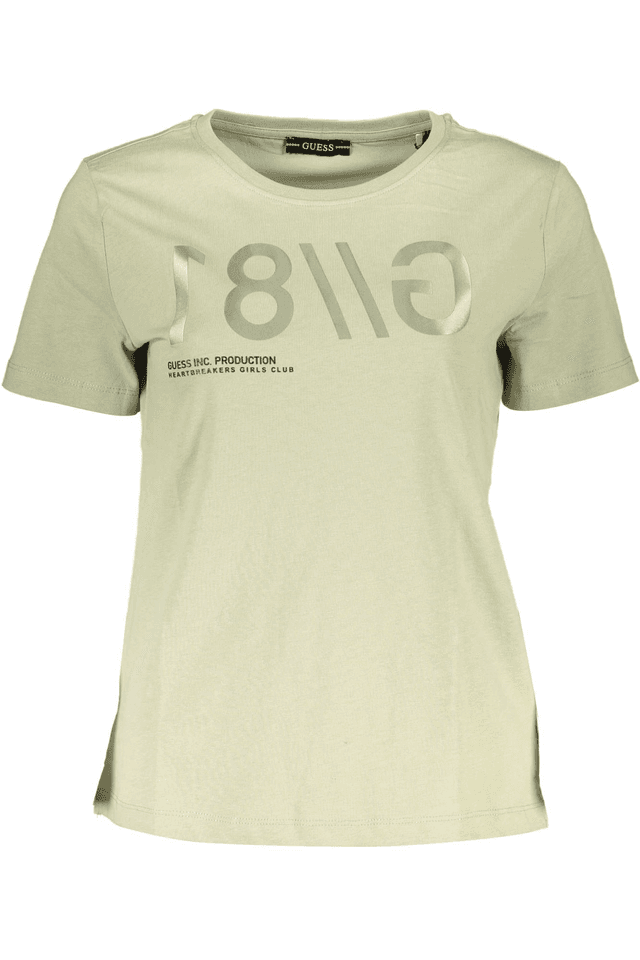 125GUESS JEANS T-SHIRT MANICHE CORTE DONNA VERDE