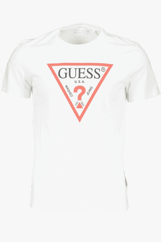 393GUESS JEANS T-SHIRT MANICHE CORTE UOMO BIANCO
