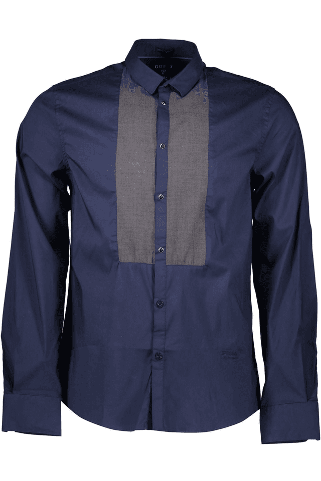 669GUESS JEANS CAMICIA MANICHE LUNGHE UOMO BLU