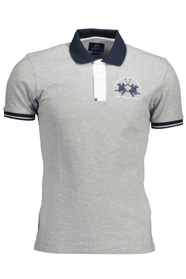 1595LA MARTINA POLO MANICHE CORTE UOMO GRIGIO