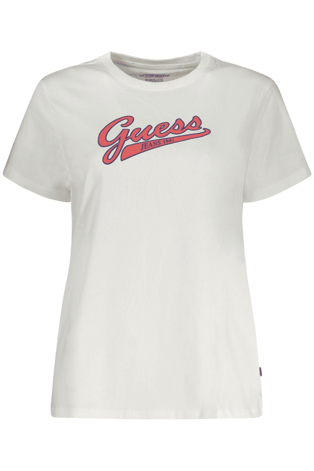 10643GUESS JEANS T-SHIRT MANICHE CORTE DONNA BIANCO
