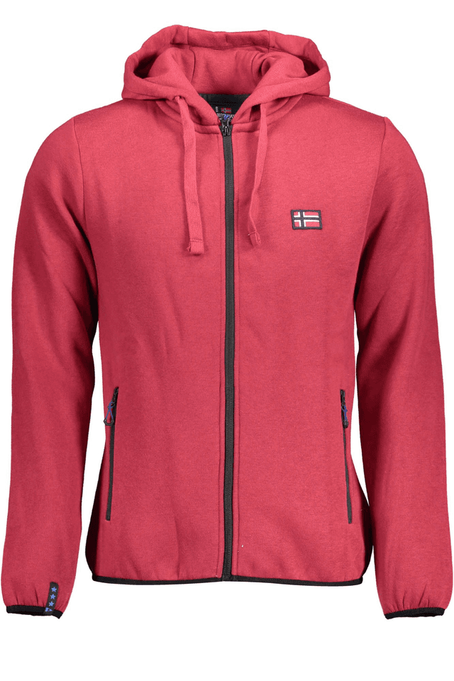 2647NORWAY 1963 FELPA CON ZIP UOMO ROSSO
