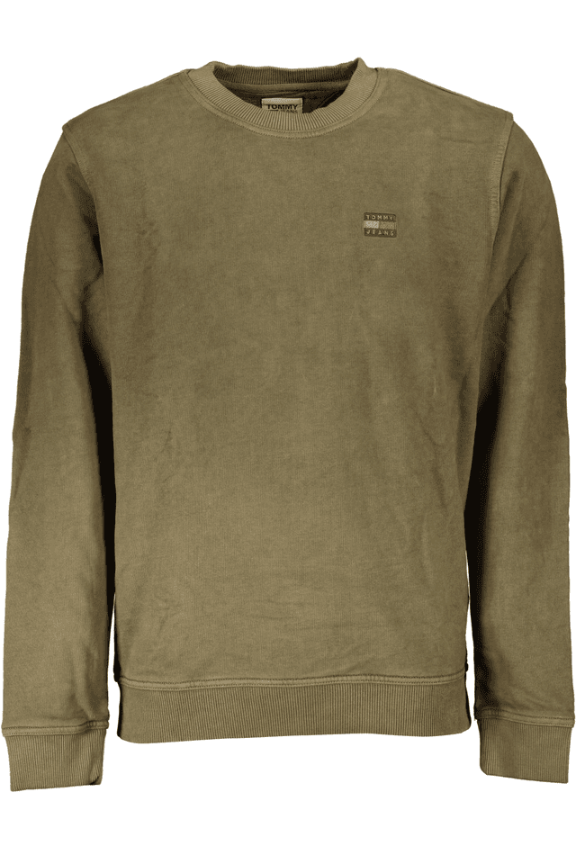 5665TOMMY HILFIGER FELPA SENZA ZIP UOMO VERDE