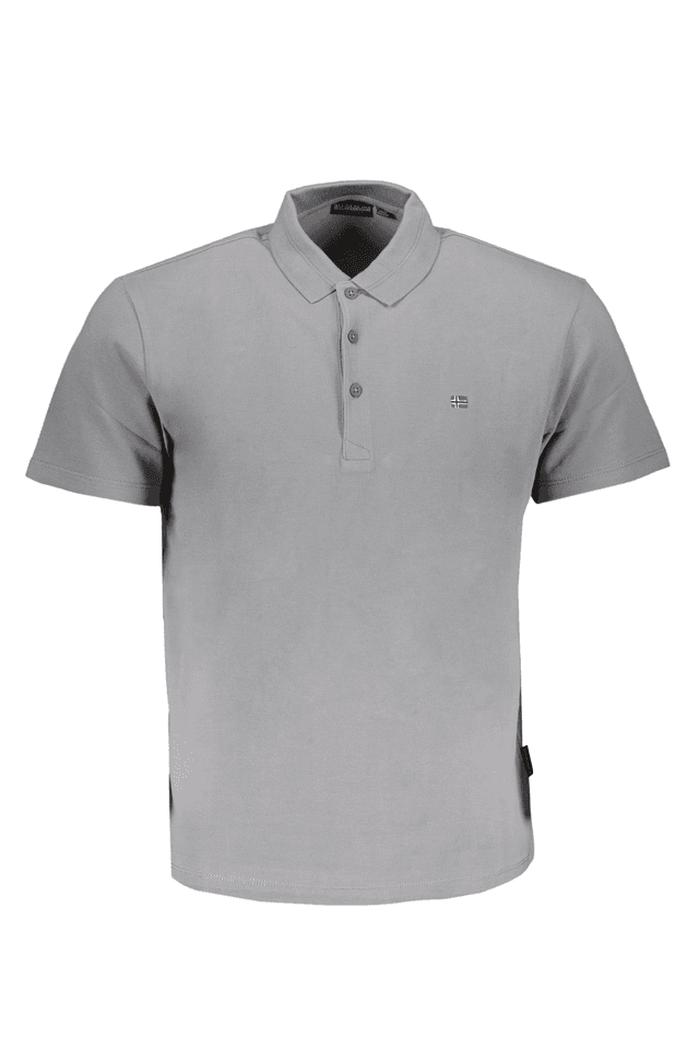 8436NAPAPIJRI POLO MANICHE CORTE UOMO GRIGIO
