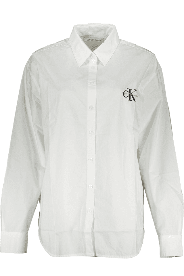 6390CALVIN KLEIN CAMICIA MANICHE LUNGHE DONNA BIANCO