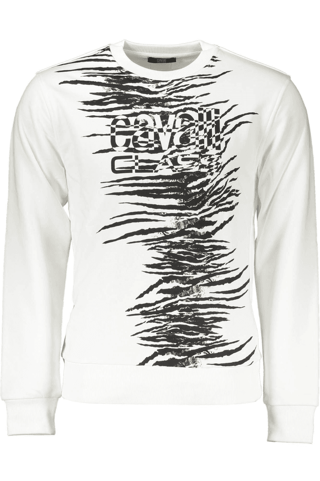 4134CAVALLI CLASS FELPA SENZA ZIP UOMO BIANCO