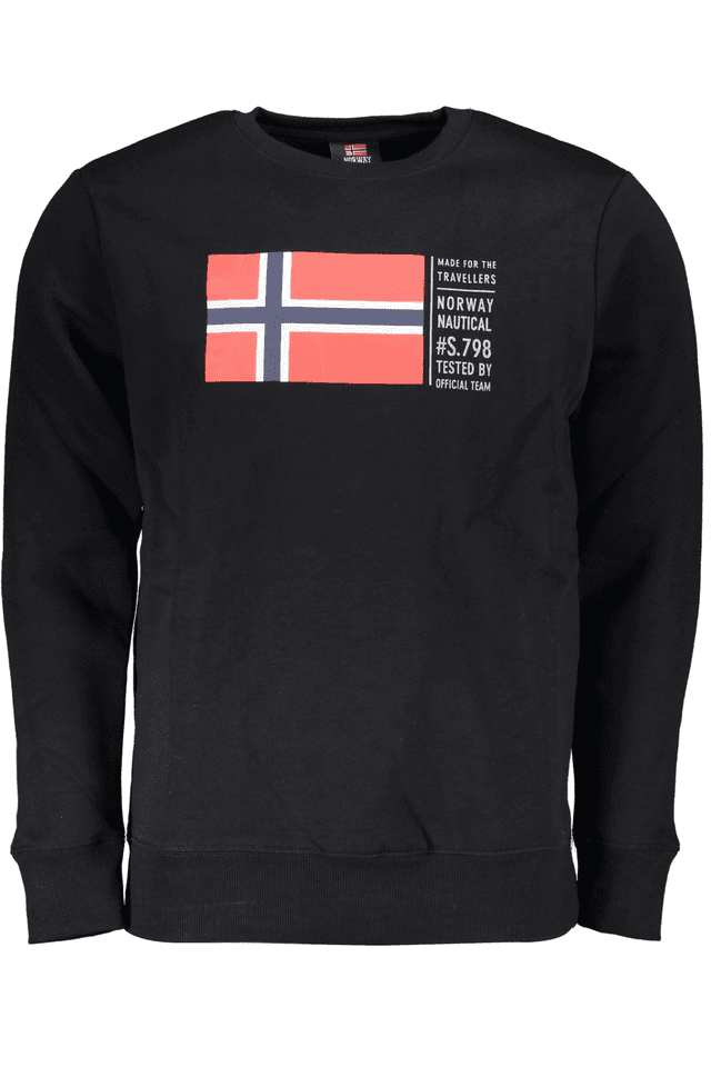 4964NORWAY 1963 FELPA SENZA ZIP UOMO NERO