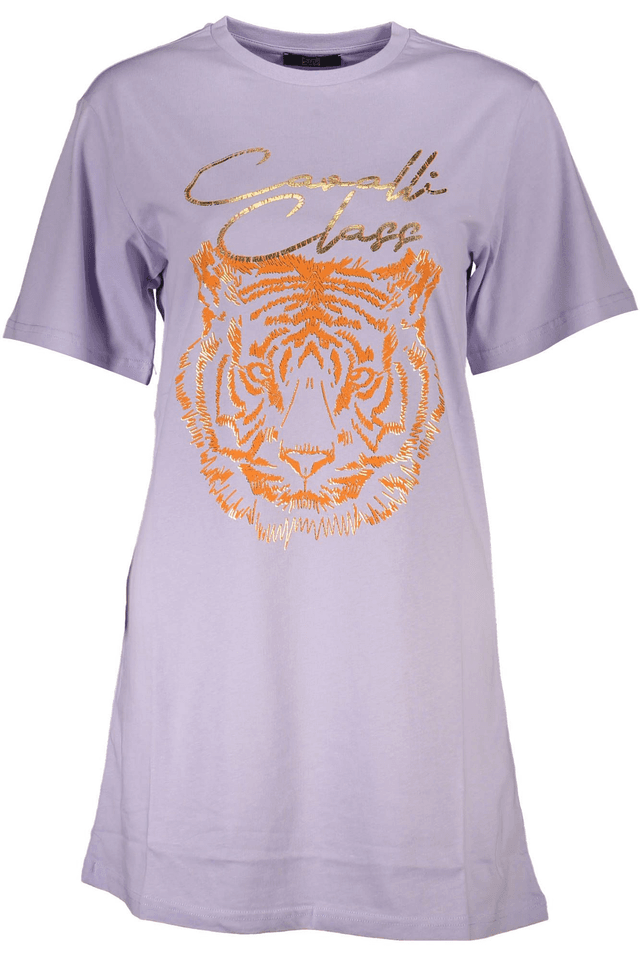4086CAVALLI CLASS T-SHIRT MANICHE CORTE DONNA VIOLA