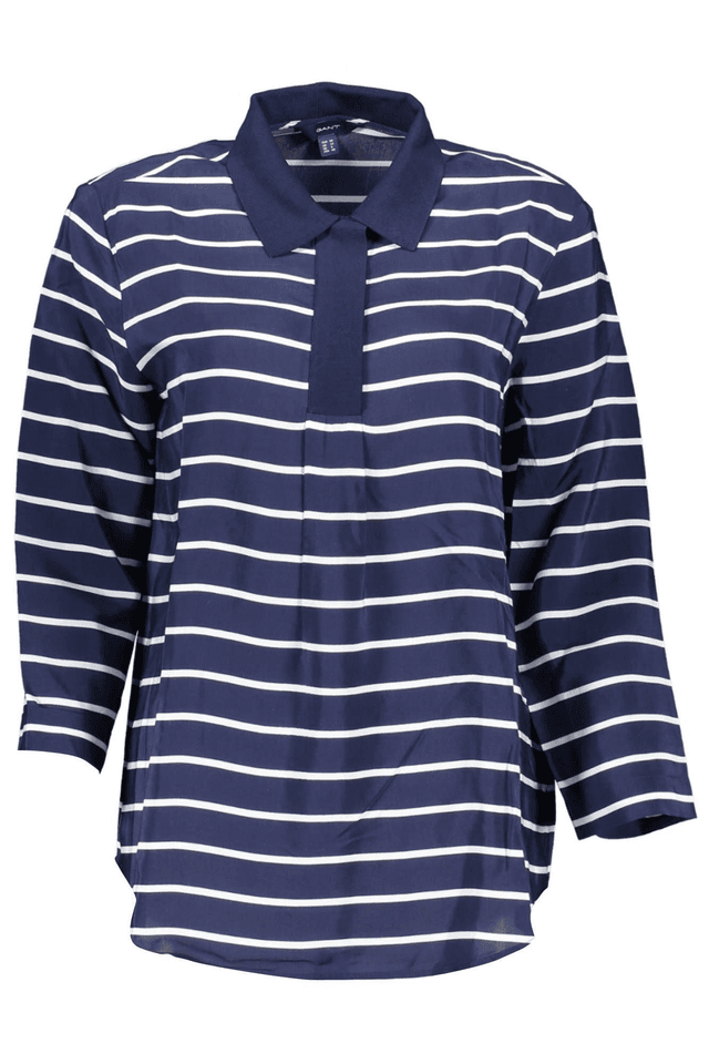 689GANT POLO MANICHE 3/4 DONNA BLU