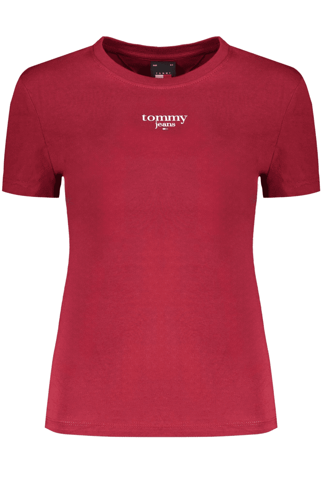 9822TOMMY HILFIGER T-SHIRT MANICHE CORTE DONNA ROSSO