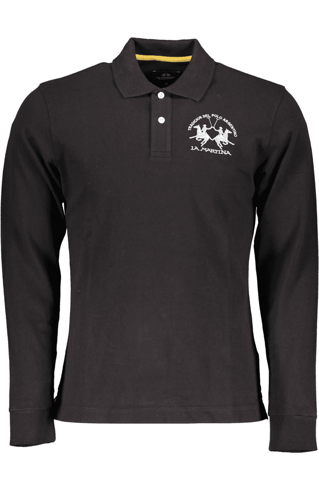 1945LA MARTINA POLO MANICHE LUNGHE UOMO NERO