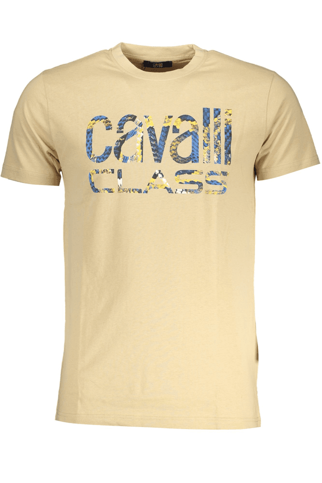 7827CAVALLI CLASS T-SHIRT MANICHE CORTE UOMO BEIGE