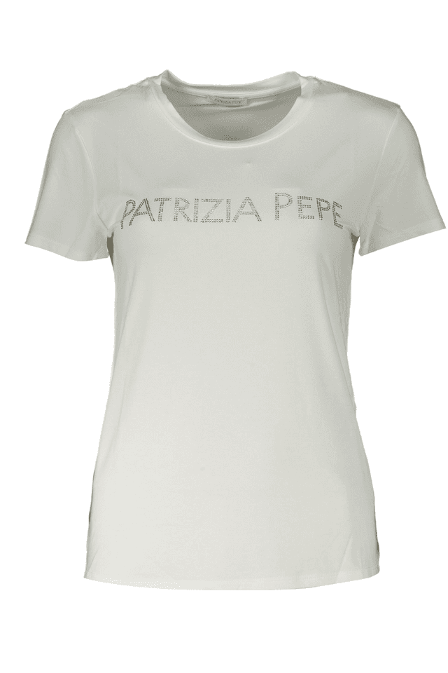 7671PATRIZIA PEPE T-SHIRT MANICHE CORTE DONNA BIANCO