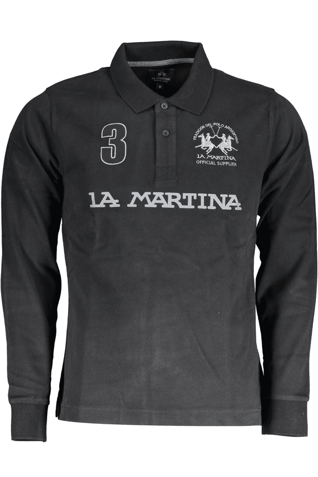 2720LA MARTINA POLO MANICHE LUNGHE UOMO NERO