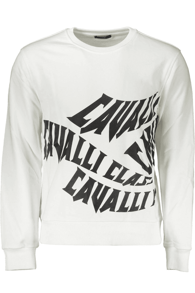 4141CAVALLI CLASS FELPA SENZA ZIP UOMO BIANCO