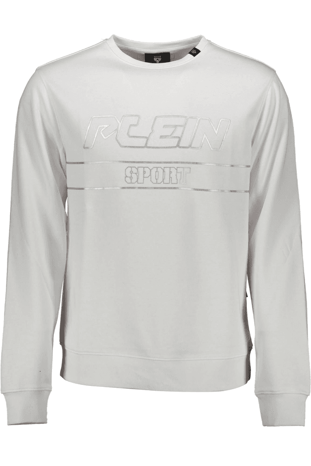 1231PLEIN SPORT FELPA SENZA ZIP UOMO BIANCO