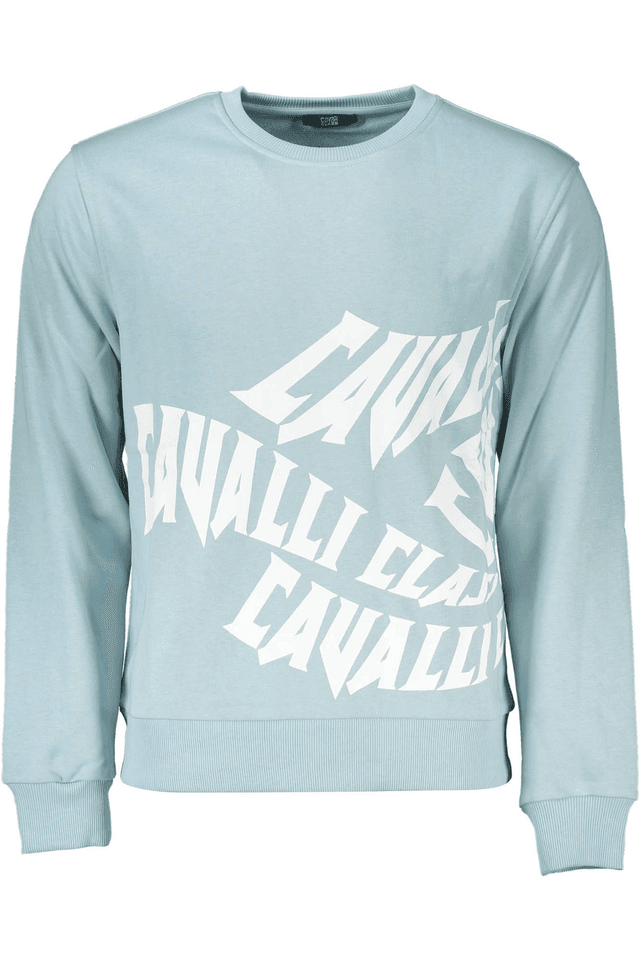 4142CAVALLI CLASS FELPA SENZA ZIP UOMO AZZURRO