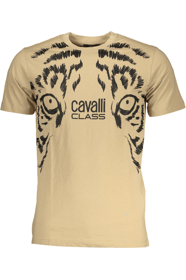 7825CAVALLI CLASS T-SHIRT MANICHE CORTE UOMO BEIGE