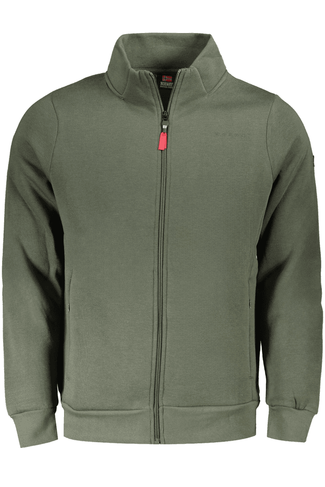 10099NORWAY 1963 FELPA CON ZIP UOMO VERDE