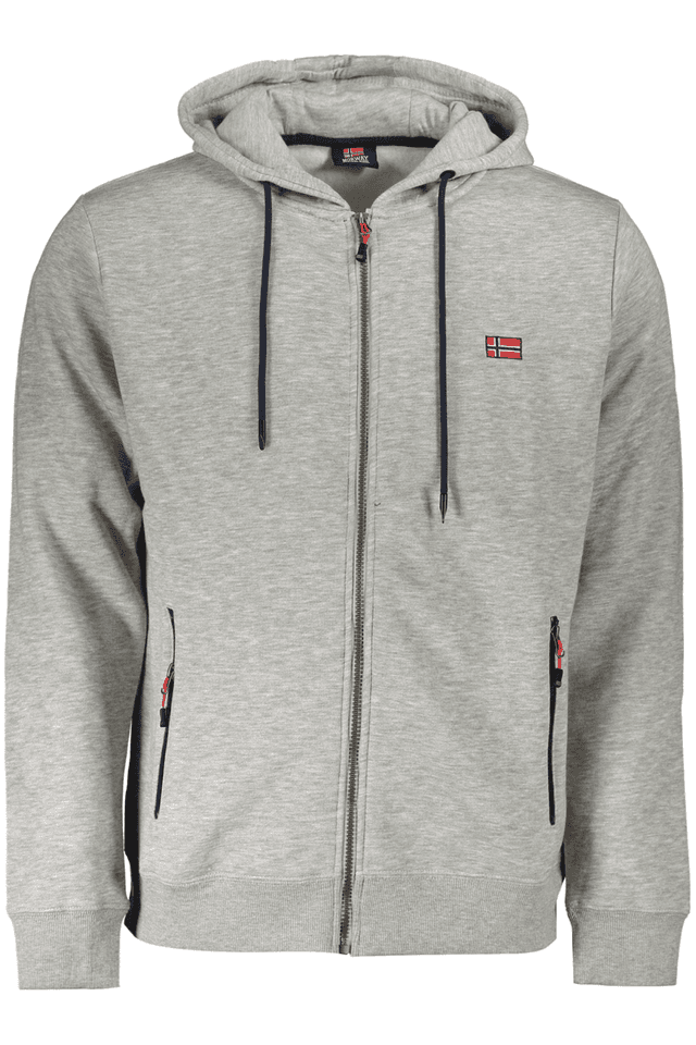 10097NORWAY 1963 FELPA CON ZIP UOMO GRIGIO