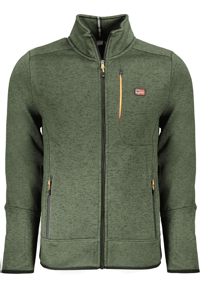 10093NORWAY 1963 FELPA CON ZIP UOMO VERDE