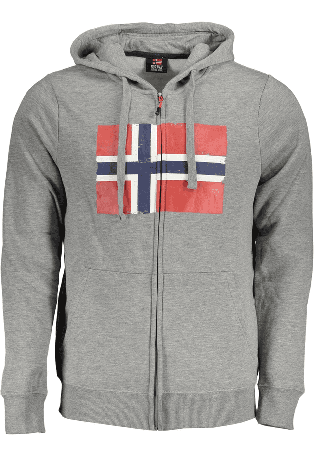 5943NORWAY 1963 FELPA CON ZIP UOMO GRIGIO