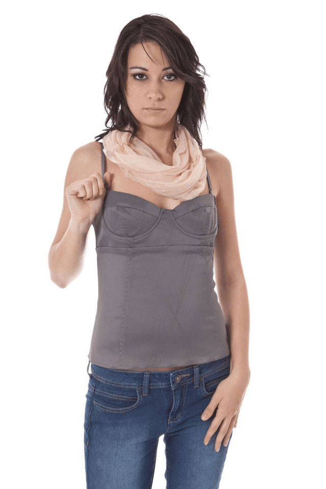 424JOHN GALLIANO TOP DONNA GRIGIO