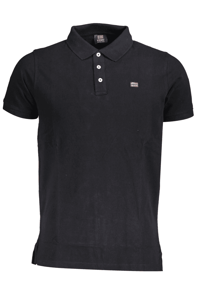 3922NORWAY 1963 POLO MANICHE CORTE UOMO NERO