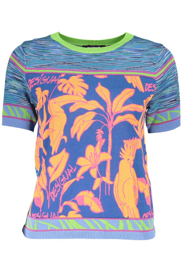 3124DESIGUAL MAGLIA DONNA AZZURRO