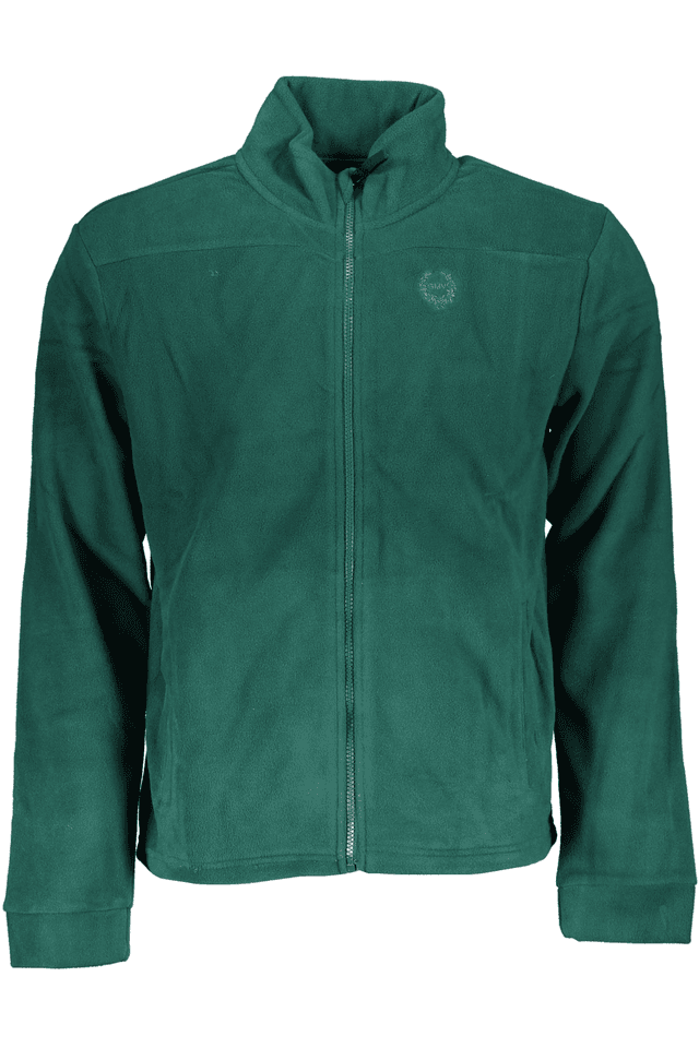 6183GIAN MARCO VENTURI FELPA CON ZIP UOMO VERDE