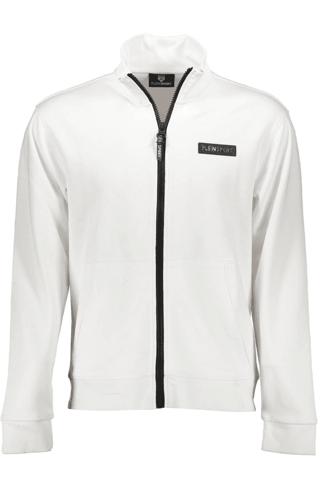 1282PLEIN SPORT FELPA CON ZIP UOMO BIANCO