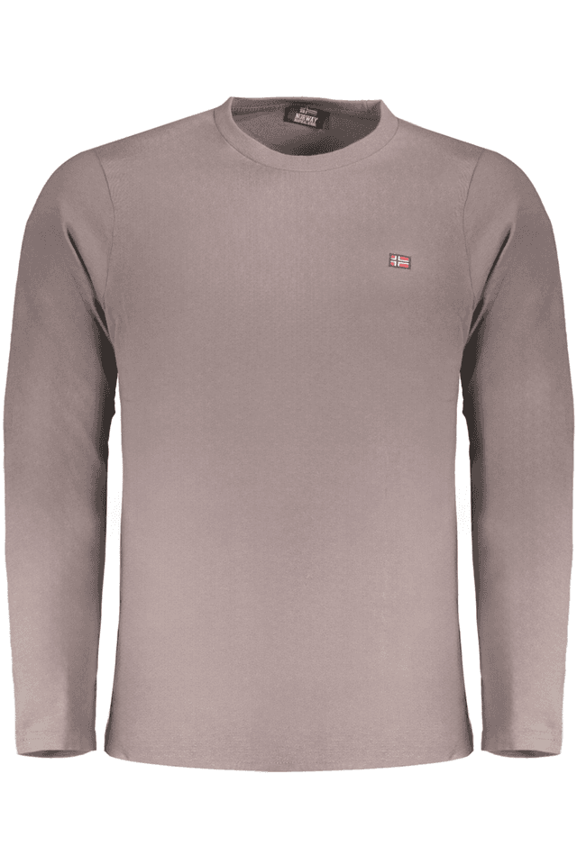 10141NORWAY 1963 T-SHIRT MANICHE LUNGHE UOMO MARRONE