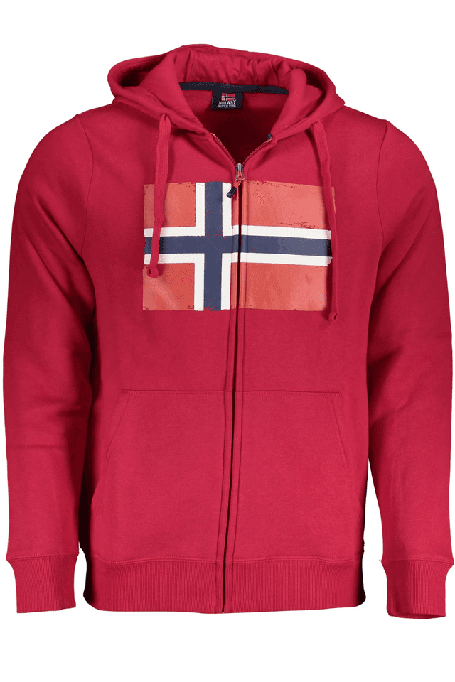 5964NORWAY 1963 FELPA CON ZIP UOMO ROSSO