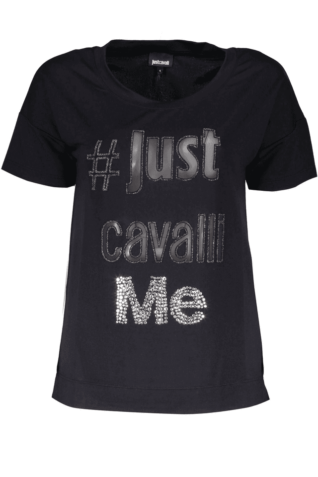 33JUST CAVALLI T-SHIRT MANICHE CORTE DONNA NERO